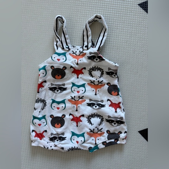 Boutique|Baby gender neutral Forest animal novelty print white bubble romper••• - Picture 1 of 3